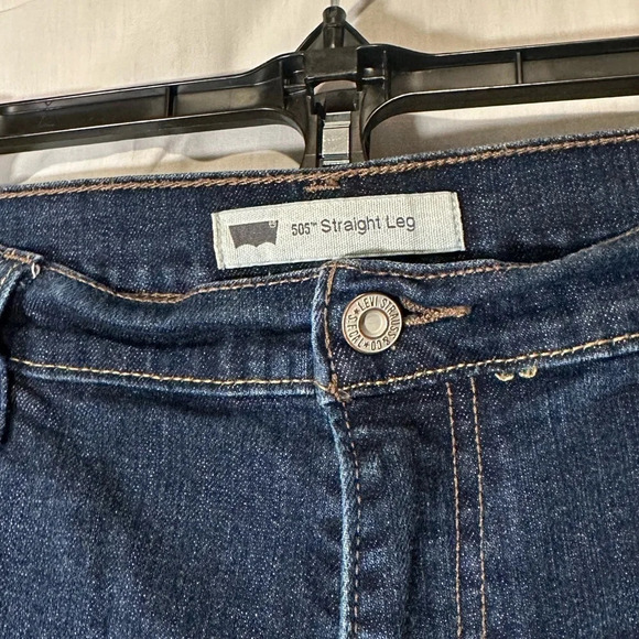dark wash Levi’s 505 straight leg jeans size 16 - Picture 4 of 4